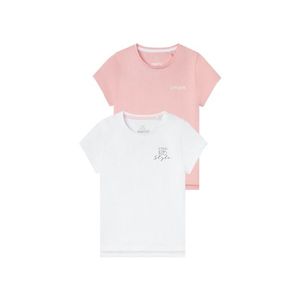 PEPPERTS® Dievčenské bavlnené tričko, 2 kusy (122/128, biela/bledoružová) vyobraziť