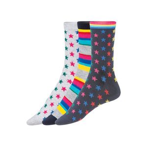 ESMARA® Dámske ponožky, 3 páry (39/42, hviezdy / navy modrá / svetlošedá) vyobraziť