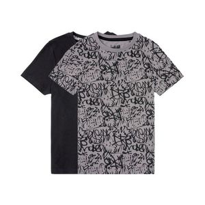 PEPPERTS® Chlapčenské bavlnené tričko, 2 kusy (158/164, čierna / vzor ) vyobraziť