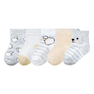 LUPILU® Ponožky pre bábätká, 5 párov (11/14, béžová / šedá / biela ) vyobraziť
