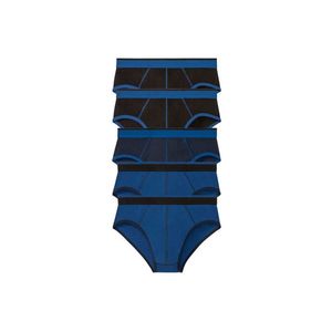 LIVERGY® Pánske bavlnené slipy XXL, 5 kusov (3XL , čierna / modrá / námornícka modrá ) vyobraziť