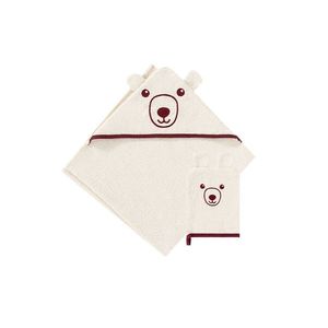 LUPILU® Osuška s kapucňou pre bábätká BIO, 75 x 75 cm, 2-dielna súprava (medveď) vyobraziť