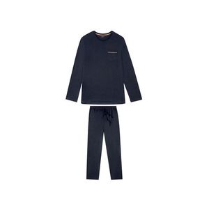 LIVERGY® Pánske dlhé bavlnené pyžamo (L (52/54), námornícka modrá) vyobraziť