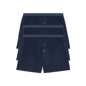 LIVERGY® Pánske bavlnené boxerky, 3 kusy (S, námornícka modrá) vyobraziť