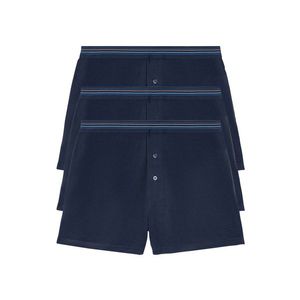 LIVERGY® Pánske bavlnené boxerky, 3 kusy (M, námornícka modrá) vyobraziť