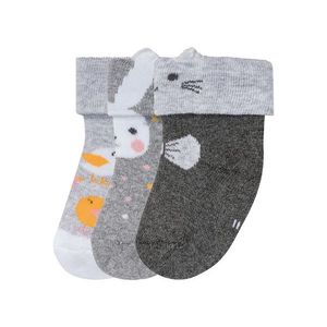 LUPILU® Dievčenské ponožky pre bábätká, 3 páry (11/14, svetlošedá / tmavošedá) vyobraziť
