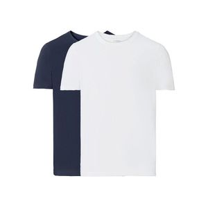 LIVERGY® Pánske tričko, 2 kusy (S (44/46), námornícka modrá/biela) vyobraziť