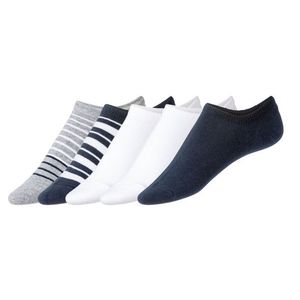LIVERGY® Pánske nízke ponožky BIO, 5 párov (43/46, pruhy navy modrá / biela) vyobraziť