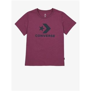 Vínové dámske vzorované tričko Converse vyobraziť