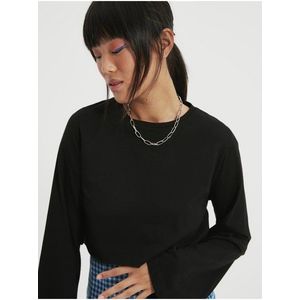Tričká s dlhým rukávom pre ženy Trendyol - čierna vyobraziť