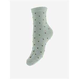 Svetlozelené bodkované ponožky Pieces Diana vyobraziť