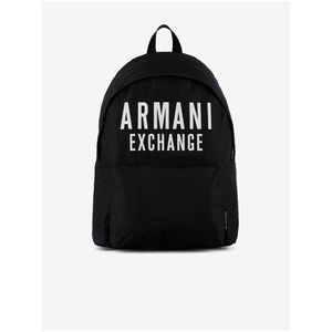 Čierny pánsky batoh s potlačou Armani Exchange vyobraziť