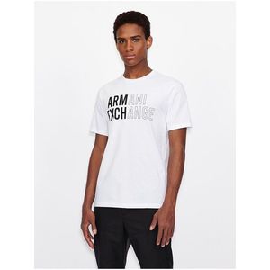 Biele pánske tričko s potlačou Armani Exchange vyobraziť