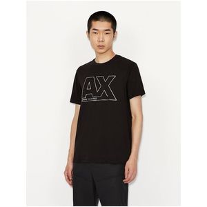 Čierne pánske tričko s potlačou Armani Exchange vyobraziť