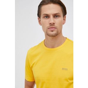 Bavlnené tričko Boss Athleisure žltá farba, jednofarebné vyobraziť