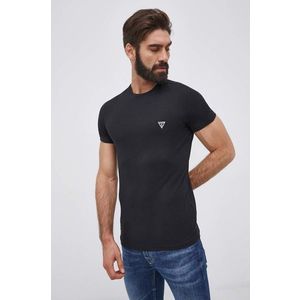 Tričko Guess (2-pack) pánske, čierna farba, jednofarebné vyobraziť