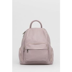 Kožený ruksak Answear Lab dámsky, ružová farba, malý, jednofarebný vyobraziť