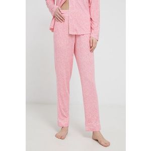 Pyžamové nohavice Tommy Hilfiger dámske, ružová farba vyobraziť