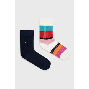 Detské ponožky Tommy Hilfiger (2-pack) tmavomodrá farba vyobraziť