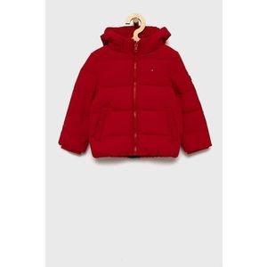 Detská bunda Tommy Hilfiger červená farba vyobraziť