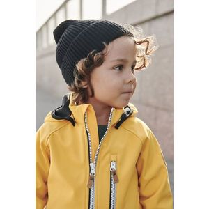 Detská čiapka Reima Reissari čierna farba biela, z tenkej pleteniny, vlnená vyobraziť
