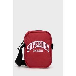 Malá taška Superdry červená farba vyobraziť
