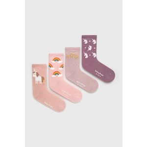 Ponožky GAP (4-pack) ružová farba vyobraziť
