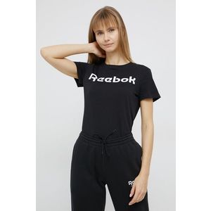 Bavlnené tričko Reebok GU8329 čierna farba vyobraziť