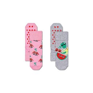 Detské ponožky Happy Socks Kids Fruit Mix (2-pack) ružová farba vyobraziť