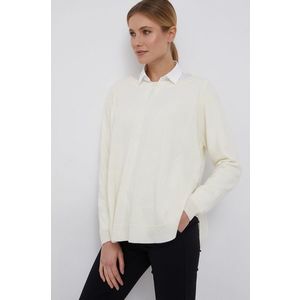Vlnený sveter Sisley dámsky, krémová farba, ľahký vyobraziť