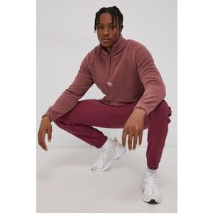 Nohavice adidas Originals pánske, fialová farba, jednofarebné vyobraziť