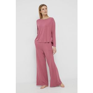 Pyžamo s prímesou hodvábu Marc O'Polo ružová farba vyobraziť