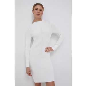 Šaty Calvin Klein biela farba, mini, priliehavé vyobraziť