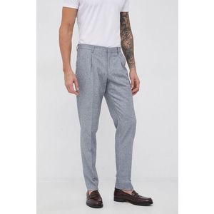 Nohavice s prímesou vlny Tommy Hilfiger pánske, šedá farba, priliehavé vyobraziť