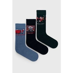 Ponožky Jack & Jones (3-pack) tmavomodrá farba vyobraziť