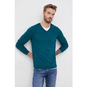 Bavlnený sveter s.Oliver pánsky, zelená farba, ľahký vyobraziť