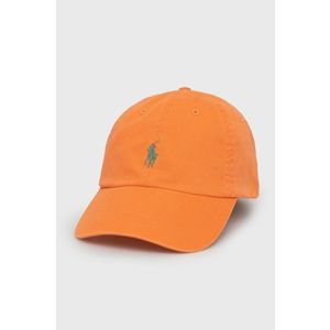 Bavlnená čiapka Polo Ralph Lauren oranžová farba, jednofarebná vyobraziť