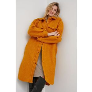 Vlnený kabát Answear Lab dámsky, oranžová farba, oversize vyobraziť