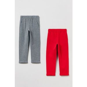 Detské nohavice OVS (2-pack) červená farba, jednofarebné vyobraziť