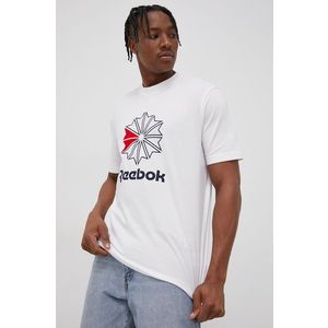 Bavlnené tričko Reebok Classic biela farba, s potlačou vyobraziť