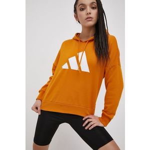 Mikina adidas Performance H59282 dámska, oranžová farba, s potlačou vyobraziť
