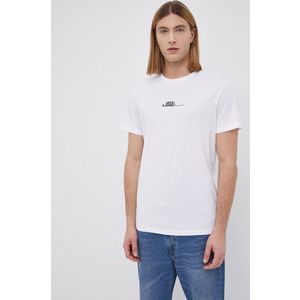 Bavlnené tričko Premium by Jack&Jones biela farba, s potlačou vyobraziť