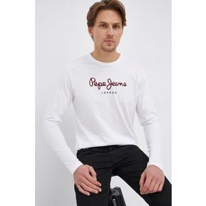 Bavlnené tričko s dlhým rukávom Pepe Jeans Eggo Long biela farba, s potlačou vyobraziť