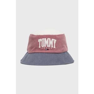 Štruksový klobúk Tommy Jeans ružová farba vyobraziť