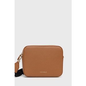 Kožená kabelka Coccinelle Lv3 Mini Bag hnedá farba vyobraziť