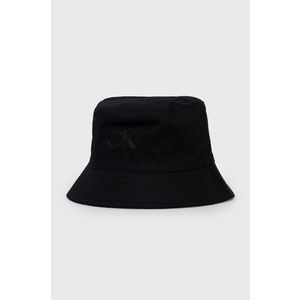 Obojstranný bavlnený klobúk Calvin Klein čierna farba, bavlnený vyobraziť