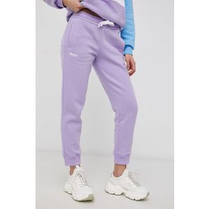 Nohavice Prosto dámske, fialová farba, jednofarebné vyobraziť