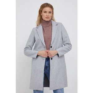 Kabát Vero Moda šedá farba, prechodný vyobraziť