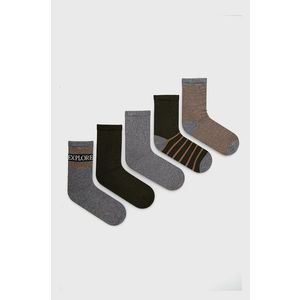 Detské ponožky Name it (5-pack) šedá farba vyobraziť