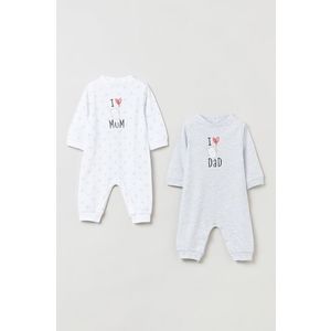 Dojčenské polodupačky OVS (2-pack) biela farba vyobraziť